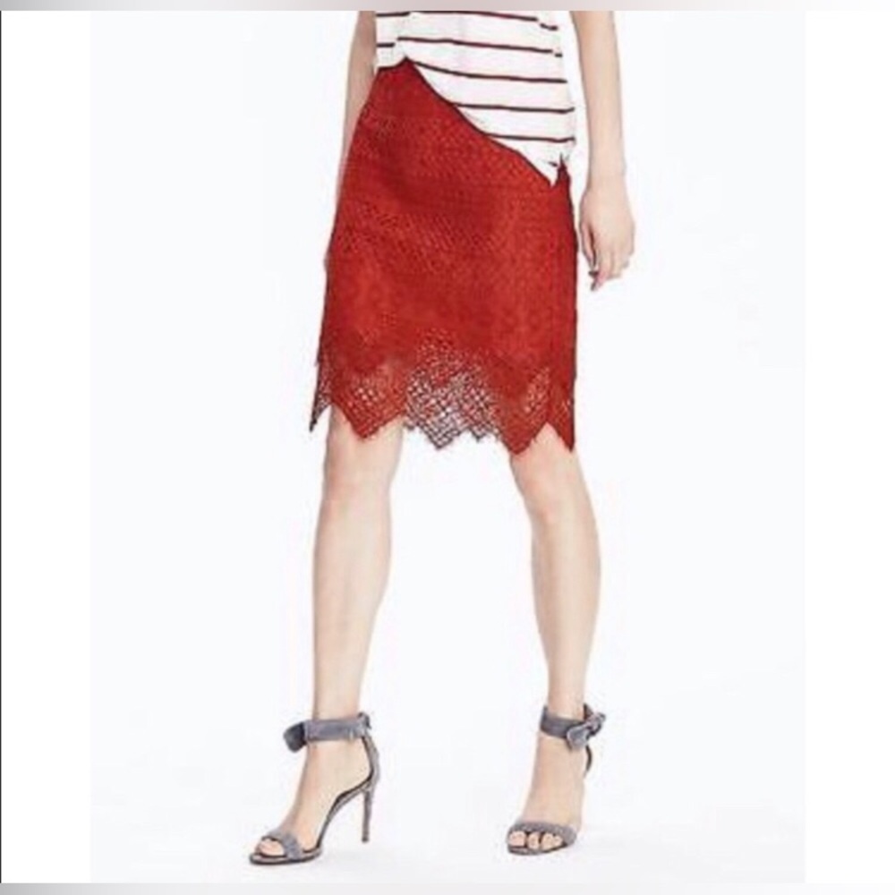 NEW Banana Republic Lace Mini‎ Skirt 14